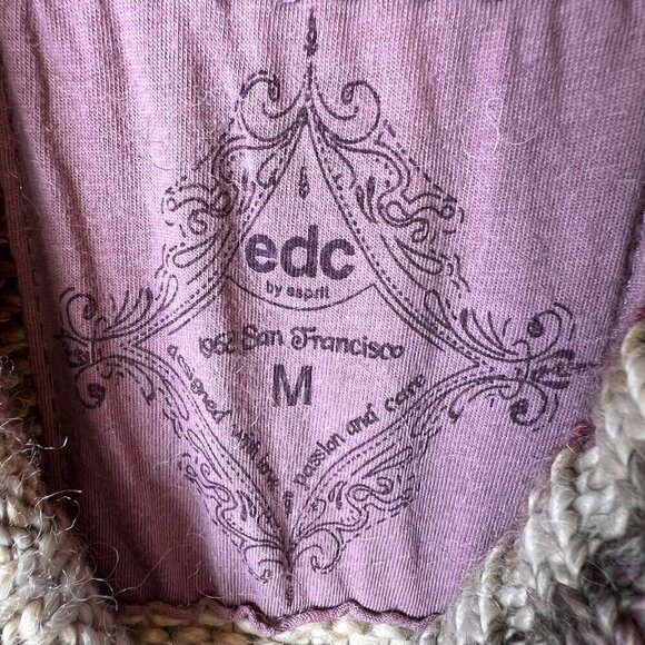 EDC by Esprit Sweater Womens Size M/8 Colorful Neutral Wool Blend Shawl Neckline - Picture 2 of 16